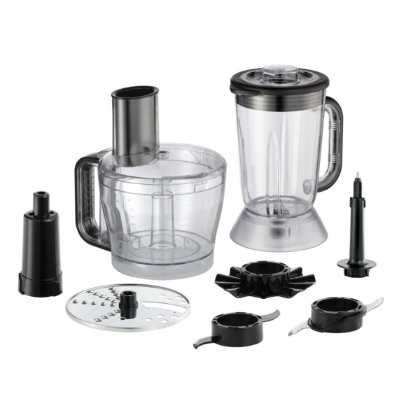 Russell Hobbs Food Processor [Blender/Chopper/Grinder/Vegetable Slicer] Electric Mixer (Kneading, Slicing, Chopping & Shredding, Dishwasher Safe Parts, 900W Peak power) Matte Charcoal 27111