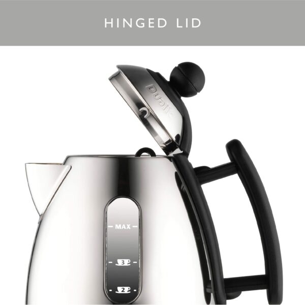 Dualit Lite Kettle - 1L 2kW Jug Kettle - Polished with Black Trim, High Gloss Finish - Fast Boiling Kettle by Dualit - 72200, Silver/Black