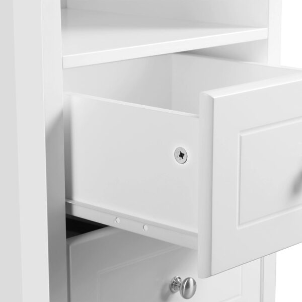 Yaheetech White BedsideTable, Bedside Cabinet Chest of 2 Drawers, Wooden Nightstand with Storage Shelf for Living Room/Bedroom Furniture