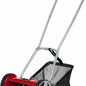 Einhell GC-HM 300 Hand Push Lawnmower -- Manual Lawn-Mower With 30cm Cutting Width, 16L Grass Box, 4 Cutting Height Levels -- Walk-Behind Lawn Mower For Small Gardens, Red & Black