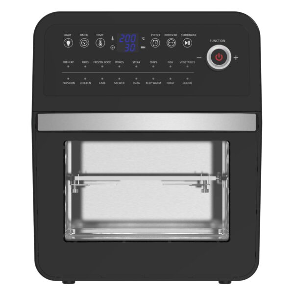 EMtronics Air Fryer Oven Combi, Rotisserie and Grill, Large Family Size 12L with 16 Pre-Set Menus for Oil Free Cooking – Black