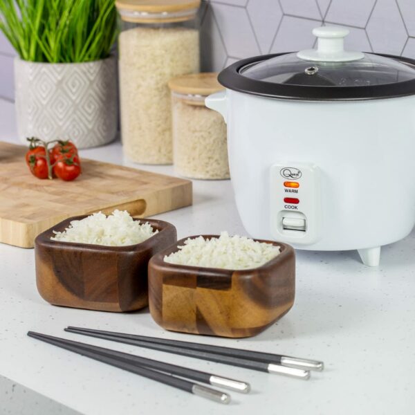 Quest 35530 0.8L Rice Cooker/Up to 4 Servings/Non-Stick Removable Bowl/Keep Warm Functionality/Includes Measuring Cup & Spatula/Cook White or Brown Rice, Porridge and more