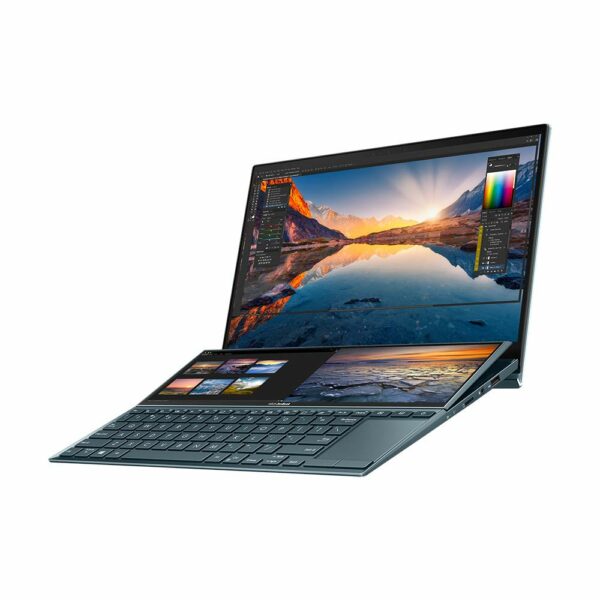 ASUS DualScreen ZenBook Duo UX482EG 14 inch Full HD 400nits Laptop (Intel i7-1165G7, Nvidia MX450 Graphics, 32GB RAM, 1TB SSD, Backlit Keyboard, Windows 10) Includes Stylus Pen