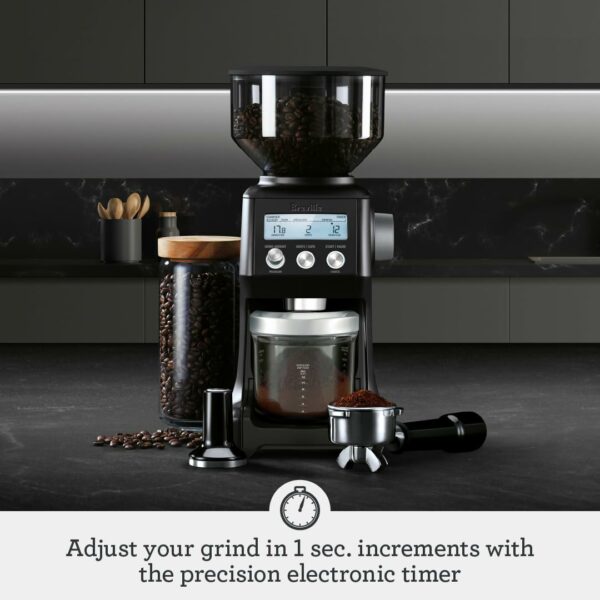 Sage - The Smart Grinder Pro - Conical Burr Coffee Grinder - Programmable, Automatic, Black Truffle