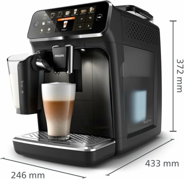 Philips 5400 Series Fully Automatic Espresso Machine - 12 Coffees, Easy-To-Clean LatteGo Milk System, Intuitive Display, Customizable Coffee Settings, Sleek Design(EP5446/70)