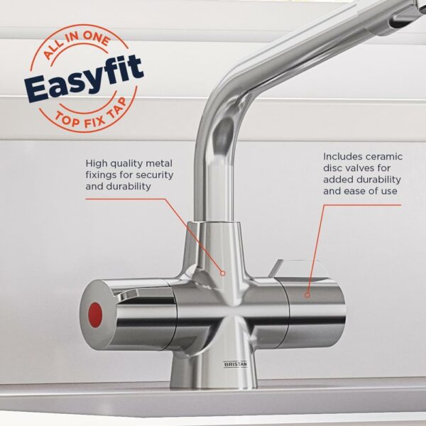 Bristan MH SNK EF C Manhattan Easyfit Kitchen Sink Mixer Tap with Swivel Spout, Chrome