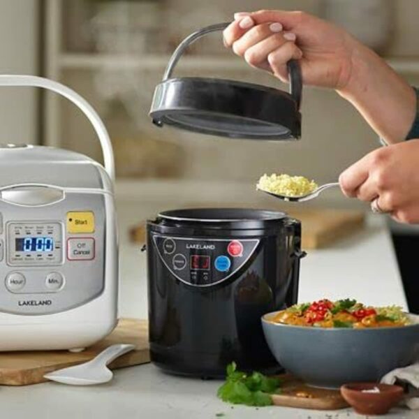 Lakeland 2 Portion Mini Electric Rice Cooker – 500ml Non-Stick Pan White Or Brown Rice & Porridge