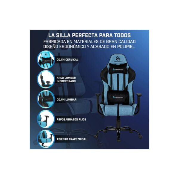 Newskill Horus Zephyr - Gaming Chair with ergonimic desing, Blue