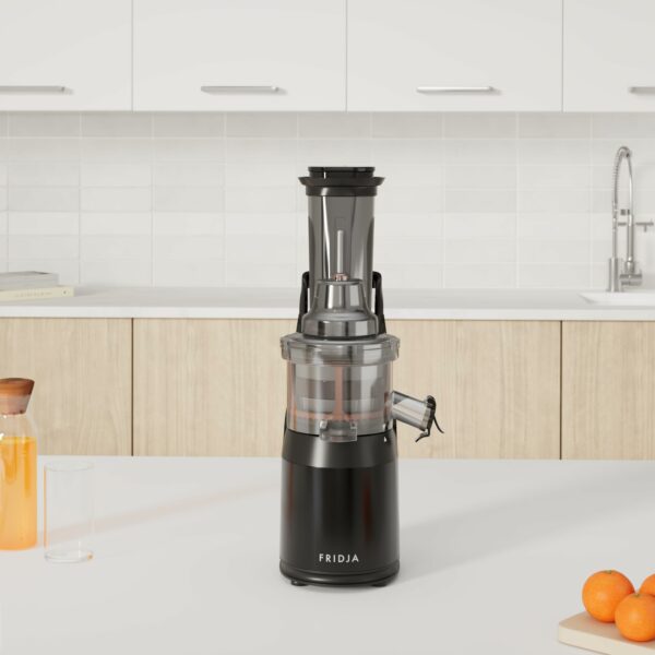 Powerful Masticating Juicer for Whole Fruits and Vegetables, Fresh Healthy Juice, Sorbet, Ice Cream, Wide Mouth 75mm Feeding Chute, BPA Free, 240-Watt, Cold Press, Black Stainless Steel Fridja f1900