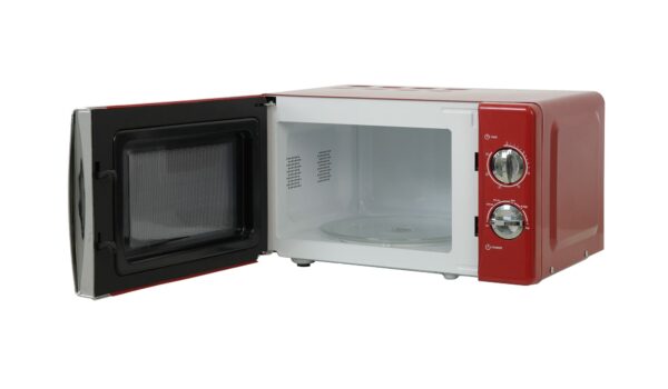 Russell Hobbs RHMM701R 17 Litre 700 W Red Solo Manual Microwave with 5 Power Levels, Ringer, Timer, Defrost Setting, Easy Clean