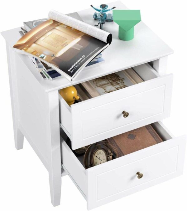 Nightstand Chest of Drawers Set of 2 Bedside Table Nightstand Storage Cabinet with 2 Drawers Handles 50x40x55.5cm Side table (Size : 2)