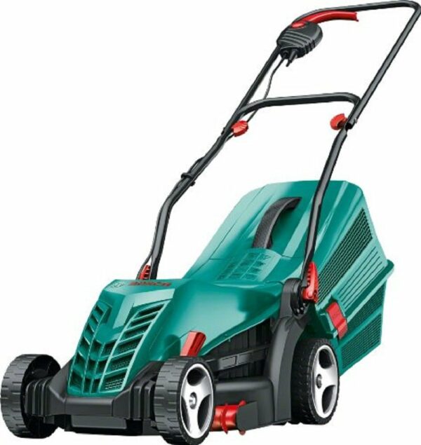 Bosch Electric Lawnmower Rotak 34 R (1300 W, Cutting width: 34 cm, 20-70 mm adjustable cutting height, In carton packaging)