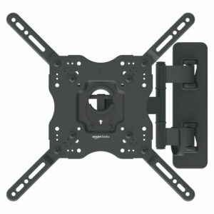 Amazon Basics TV Wall Bracket for 26-55 inch(66cm-140cm) TVs, Swivels Tilts TV Wall Mount for Flat & Curved TV, VESA 100x100mm to 400x400mm, holds up to 36kg, Black