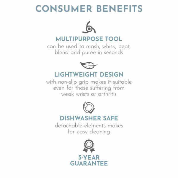 Masha Official Electric Potato Masher Hand Blender 3-in-1 Multi Tool Blends Purees Whisks - Immersion Mixer - Vegetables & Potatoes - Soup Maker