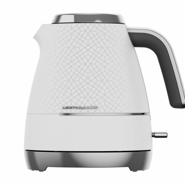 BEKO Cosmopolis Dome Kettle WKM8307CR, Retro White Chrome Design,1.7 L Capacity 3000 W Includes Removable Lid, Easy Pour Spout and Boil Dry Protection