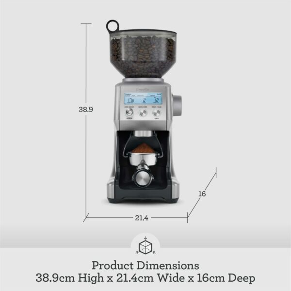 Sage - The Smart Grinder Pro - Conical Burr Coffee Grinder - Programmable, Automatic, Brushed Stainless Steel