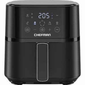Chefman 3.8L Air Fryer, Touch Controls with 4 Presets, Compact Air Fryer with Hi-Fry Technology for Extra Crisp, Quick & Easy Meals, Nonstick & Dishwasher Safe Basket, Black