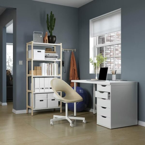 Lagkapten/Alex Desk,120x60 cm, durable and easy to care for. Desks for home. Desks computer desks. Tables desks. Environment friendly. (White)