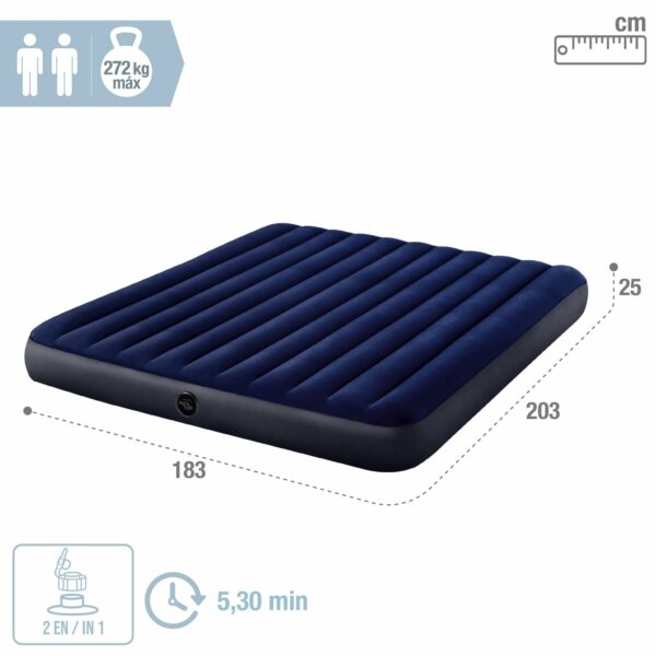 Intex Inflatable Bed, 64755, multicoloured, 183 x 203 x 25 cm