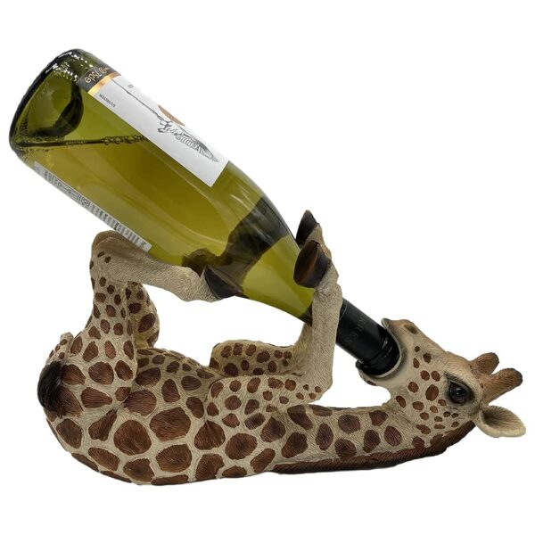 G&H Decor - Adorable 36cm Giraffe Wine Bottle Holder Figure - Giraffe Gift with Amazing Detail - Giraffe Kitchen Countertop Novelty Wine Bottle Holder - Hand Painted Giraffe Gifts for Women