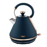 Tower T10044MNB Cavaletto Pyramid Kettle with Fast Boil, Detachable Filter, 1.7 Litre, 3000 W, Midnight Blue and Rose Gold