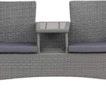 Evre Lisbon Rattan 2 Seater Companion Partner Bench Garden Furniture Set Patio Conservatory for Terrace Balcony Garden Outdoor Indoor