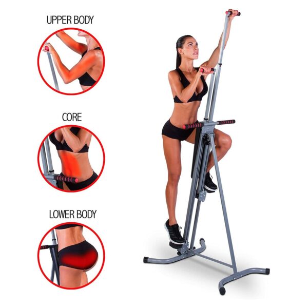 New Image Maxi Climber - Vertical Climbing Cardio Exercise Machine - Full Body Workout - Multifunctional At Home Gym Equipment - Black/Grey