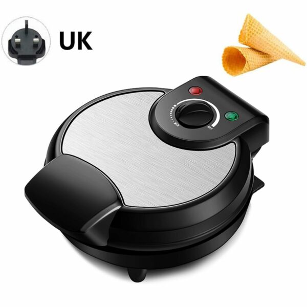 Electric Waffle Cone Maker Machine, Double Side Heating, Non-Stick Stainless Steel Mould, Biscuit Ice Cream Egg Rolls Dessert Baking Pan Kitchen Bakeware Tools