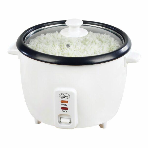 Quest 35450 2.5L Rice Cooker/Up to 12 Servings/Non-Stick Removable Bowl/Keep Warm Functionality / 900W / Includes Measuring Cup & Spatula
