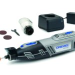 Dremel 8220 Cordless Rotary Tool 12 V, Multi Tool Kit with 1 Attachment, 5 Accessories, Lithium-Ion 2.0 Ah Battery, LED Light, Speed 5000-35000 rpm for Carving, Engraving, Cutting, Sanding, Grinding