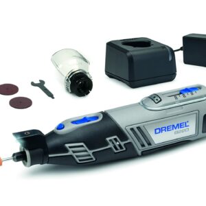 Dremel 8220 Cordless Rotary Tool 12 V, Multi Tool Kit with 1 Attachment, 5 Accessories, Lithium-Ion 2.0 Ah Battery, LED Light, Speed 5000-35000 rpm for Carving, Engraving, Cutting, Sanding, Grinding