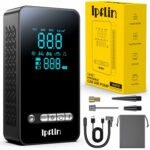 Ipflin Tyre Inflator Cordless Compressor - Portable Air Electric Bike Pump 150 PSI with Digital Display,Rechargeable Tyre Accessories for Car,Bike and Motorbike with Pressure Gauge and LED Light