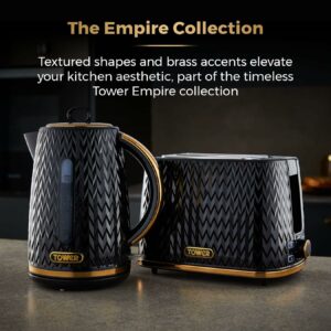 Tower T20054BLK Empire 2 Slice Toaster