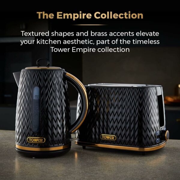 Tower T20054BLK Empire 2 Slice Toaster