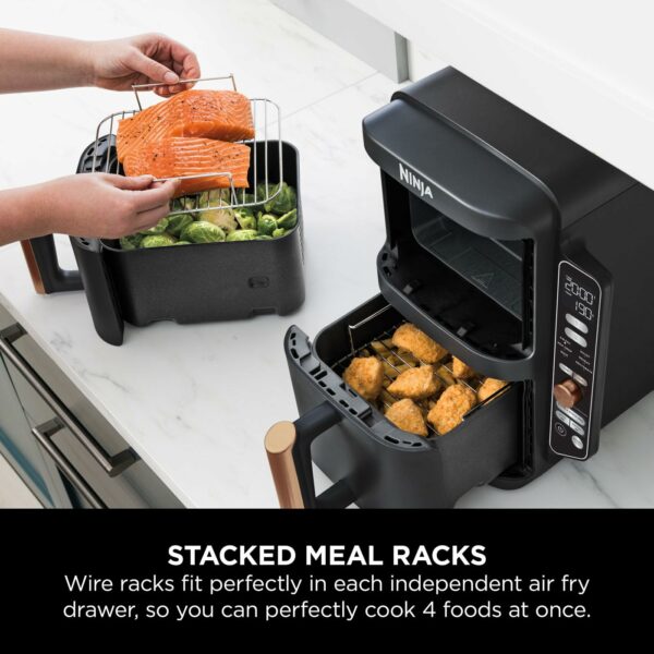Ninja Double Stack XL Air Fryer, Vertical Dual Drawer Air Fryer with 4 cooking levels, 2 Drawers, 2 Racks, Space Saving Design, 9.5L