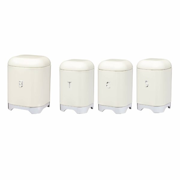 KitchenCraft Lovello Tea Caddy, 11 x 19 cm (4.5" x 7.5") - Vanilla Cream
