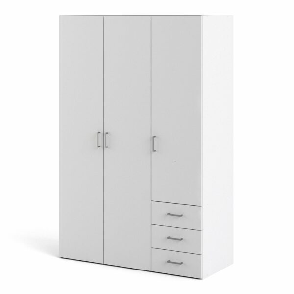 Furniture To Go | Space Wardrobe with 3 doors + 3 drawers White