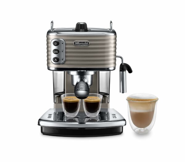 De'Longhi Scultura Traditional Barista Pump Espresso Machine, Coffee and Cappuccino Maker, ECZ351BG, Champagne