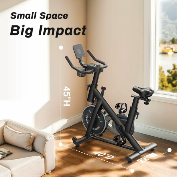 MERACH Exercise Bike with LCD Display, Stationary Bike with Exclusive App for Customized Exercise Plans, Quiet Indoor Cycling Bike Exercise Equipment for Home Gym Use, 300lbs Weight Capacity