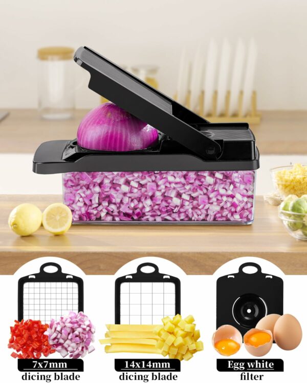 Vegetable Chopper, Pro Onion Chopper, Kitchen Mandoline Food Chopper, Multifunctional Kitchen Vegetable Slicer Dicer Cutter,Mandoline Vegetable Slicer Salad Chopper,Carrot and Garlic Chopper