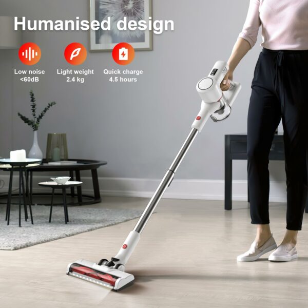 Syntecno Cordless Vacuum Cleaner Stick Vacuums - Electric Brooms Powerful Lightweight Vaccum Cleaners Upright Handheld