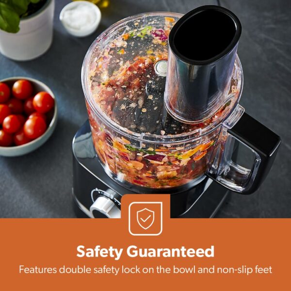 Geepas 800W 10 in 1 Food Processor Blender | Multifunctional Electric Blender Chopper Shredder Slicer French Fry Cutter Citrus Juicer Whisk Emulsifier Dry Grinder & Dough Attachment | 2 Speed & Pulse