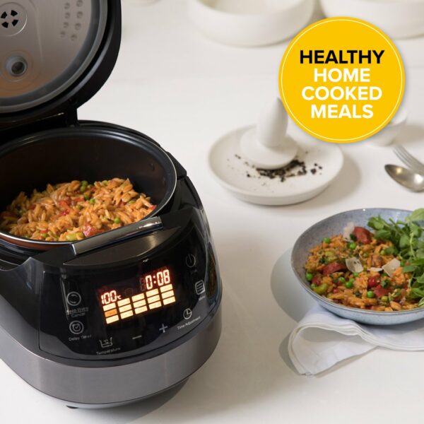 CleverChef 14-in-1 Multi Cooker, Stew, Roast, Slow Cooker, Steam, Bake, Bread Maker, Rice, Soup Maker and more, Cooks 5 Portions, Charcoal