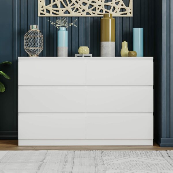 Vida Designs Denver Drawer Chests (White, 6 Drawer)