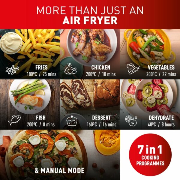 Tefal XXL Dual Easy Fry 11L Air Fryer, Dual Drawer, No Oil, Extra Crisp, Roast, Bake, Reheat, Dehydrate, 7 Pre-set Programs, Dishwasher Safe