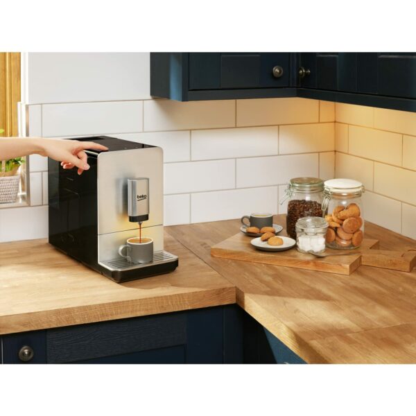 Beko Bean to Cup Coffee Machine CEG5301X Stainless Steel, 19 Bar Pressure, Includes Easy to use One Touch LCD Control, Pre-Brewing System & Removable 1.5L Water Tank