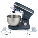 Salter Marino Baking Stand Mixer - 6 Speed Kitchen Mixer With Pulse, 5L Stainless Steel Mixing Bowl, Removable Splash Guard, Whisk, Dough and Beater Attachment, 1200W, Blue/Grey