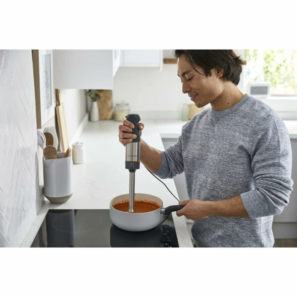 Kenwood Triblade XL Hand Blender, Mixer with Anti-Splash, Chopper 500ml, Metal Whisk and Masher Attachment and BPA-Free Plastic Beaker, HBM60.307GY, Dishwasher Safe, 1000W, Grey