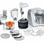 Bosch CreationLine 7 in 1 Stand Mixer MUM58259 with 11 accessories, 7 Speeds, dough hook, whisk, beater, blender, juicer, mincer, shredder, 1000W, AMAZON EXCLUSIVE - White/Silver