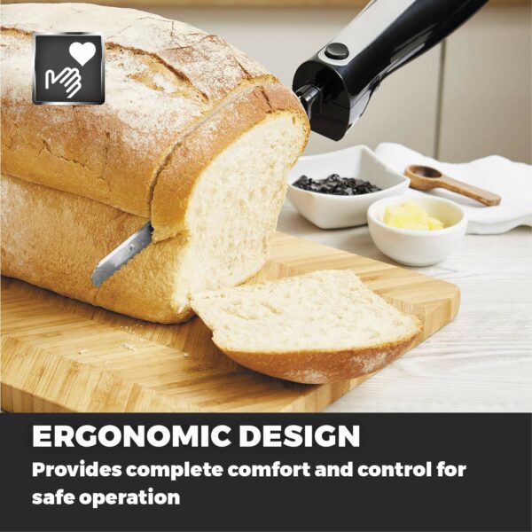 Tower T19028 Electric Knife with One Touch Operation, Ergonomic Design and Storage Case, 120W, Black, 1 Pack